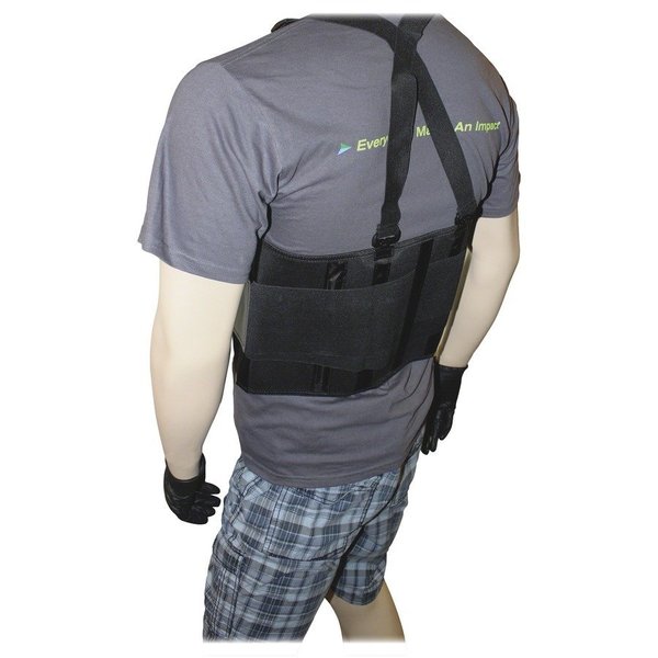 Impact Products Back Support, w/Suspenders, 7"W Back, Large, Black IMP7379L